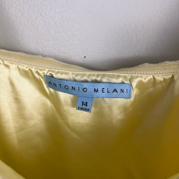 Antonio Melani Butter Yellow Eyelet detail sleeveless midi dress size 14 - Picture 4 of 7